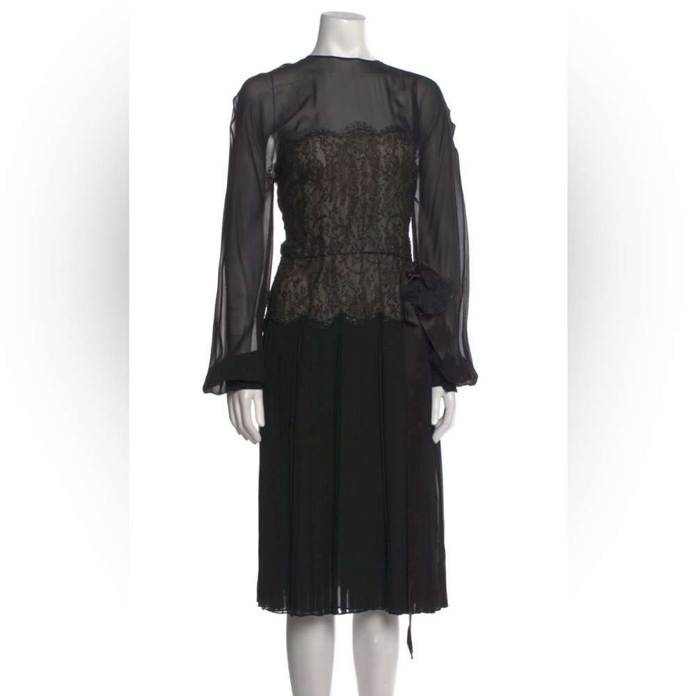 Nina Ricci Black Sheer Lace Dress